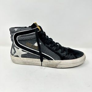 Golden Goose Slide Men Sneakers Black Suede US 9 EUR 42